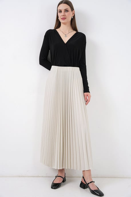 Hoge Taille Maxi Rok met Rimpeldetail - Image 6