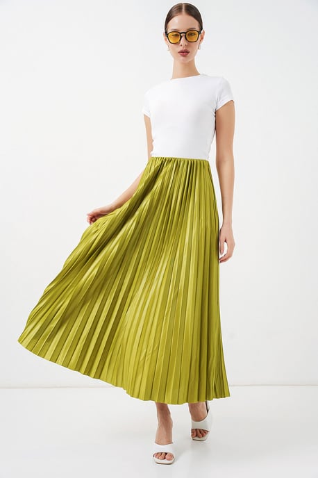 Hoge Taille Maxi Rok met Rimpeldetail - Image 1