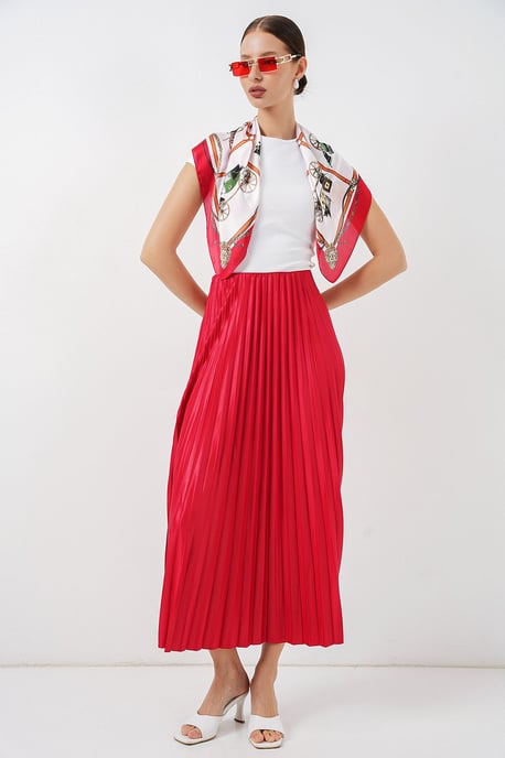 Hoge Taille Maxi Rok met Rimpeldetail - Image 1
