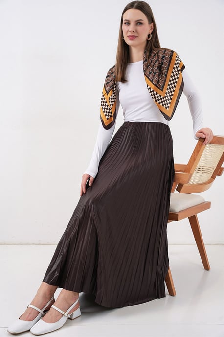 Hoge Taille Maxi Rok met Rimpeldetail - Image 3
