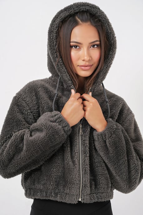 Korte Pluche Rits-voor Hoodie - Image 4