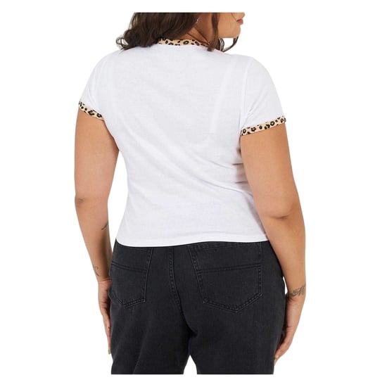 Brave Soul Dames/Dames T-shirt met luipaardprint Plus (Wit/Leopard) - Image 3