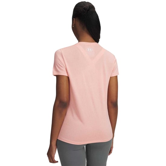 Under Armour T-shirt met gedraaide V-hals en losse pasvorm voor dames (Lichtroze) - Image 2