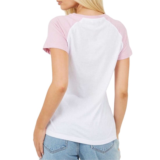 Brave Soul Dames-T-shirt met opdruk en contrasterende mouwen (Wit/siliconen) - Image 3