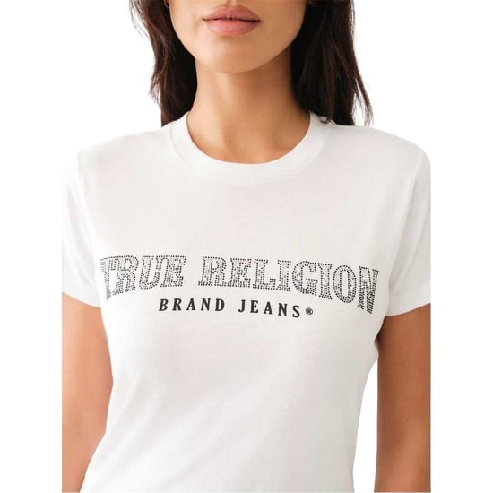 True Religion Smal T-shirt med logotyp och rund hals för damer (Optic White) - Image 4