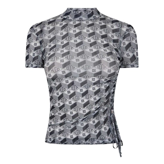 Hugo Womens/Ladies Lettering Mock Neck T-Shirt (Grey) - Image 1