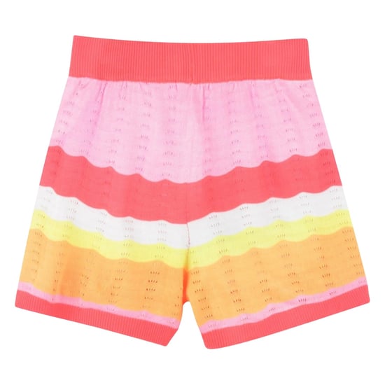 Billieblush Girls Crochet Wave Stripe Shorts (Coral) - Image 2