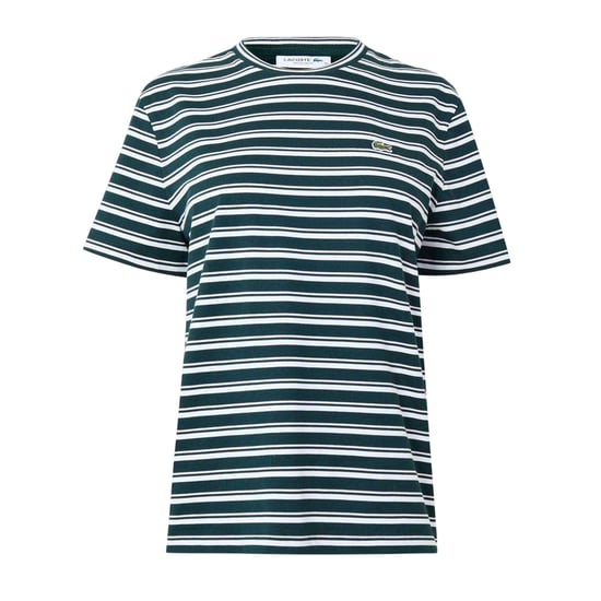 Lacoste Dames/Dames Gestreept Boxy T-shirt (Groen) - Image 1