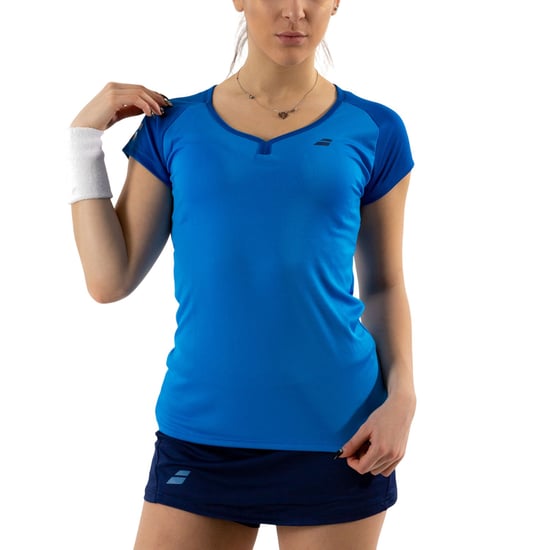 Babolat Dames/Dames T-shirt met kapmouw en logo (Blauwe Aster) - Image 4