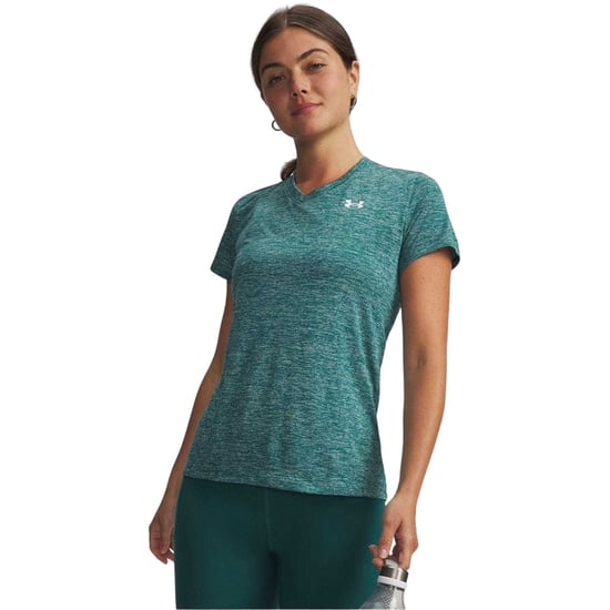 Under Armour T-shirt met gedraaide V-hals en losse pasvorm voor dames (Groen) - Image 1