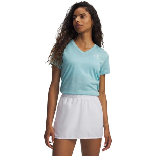 Under Armour T-shirt met gedraaide V-hals en losse pasvorm voor dames (Blauwe waas) - Image 1