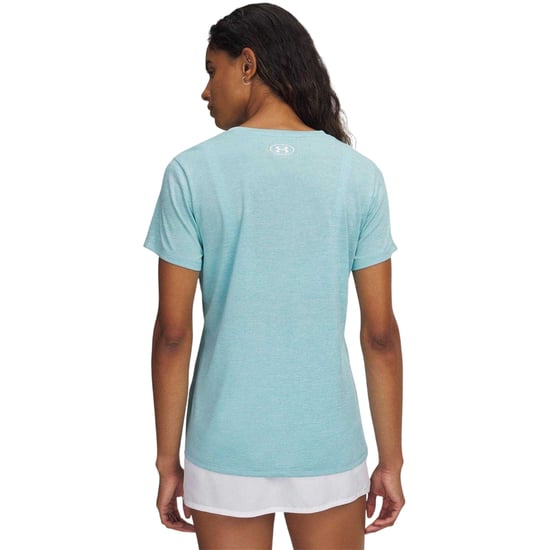 Under Armour T-shirt met gedraaide V-hals en losse pasvorm voor dames (Blauwe waas) - Image 2