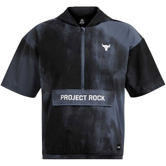 Under Armour Heren Project Rock-hoodie met korte mouwen (Grijs) - Image 2