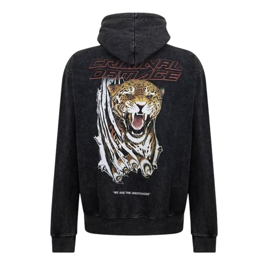 Criminal Damage Heren Underdog Hoodie met koord (Gewassen Zwart) - Image 2
