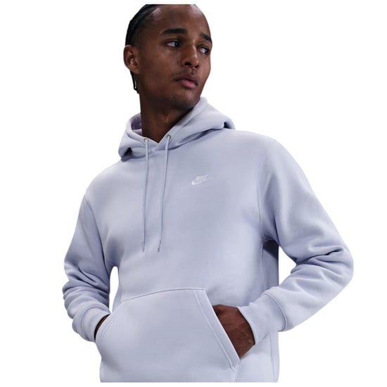 Nike Mens Club Fleece Pullover Hoodie (Ghost/Vit) - Image 4