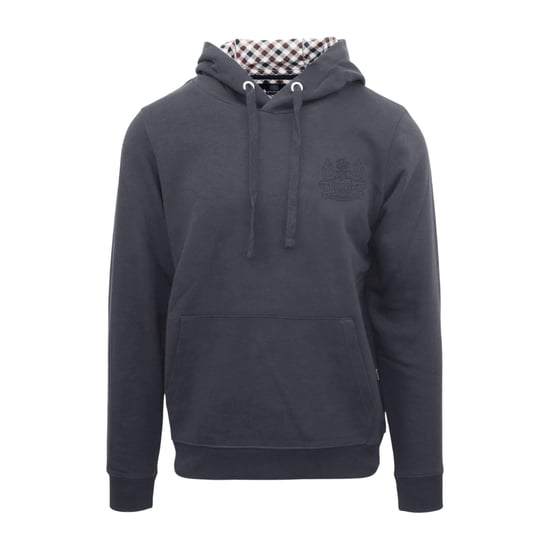 Aquascutum Mens Logo Hoodie (Antracite) - Image 1