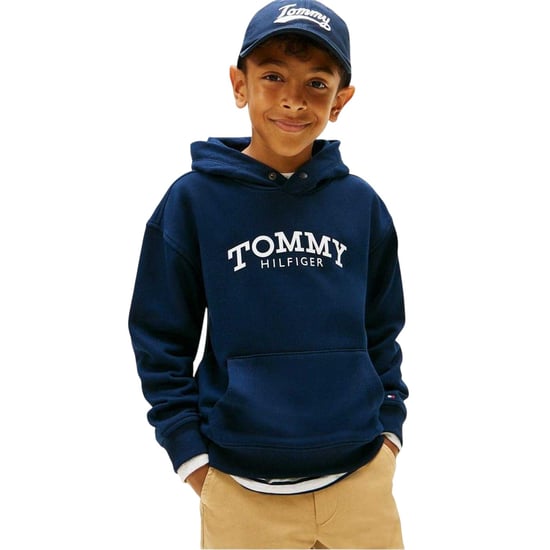 Tommy Hilfiger Kinder/Kids Logo Hooded Trekkoord Hoodie (Nachtelijke Marine) - Image 1