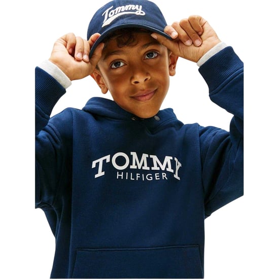 Tommy Hilfiger Kinder/Kids Logo Hooded Trekkoord Hoodie (Nachtelijke Marine) - Image 4