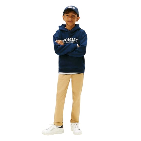 Tommy Hilfiger Kinder/Kids Logo Hooded Trekkoord Hoodie (Nachtelijke Marine) - Image 5