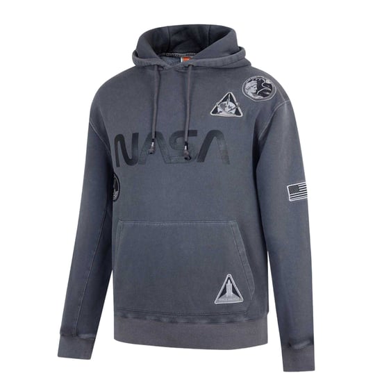 SoulCal Mens NASA Hooded Drawstring Hoodie (Grey) - Image 3