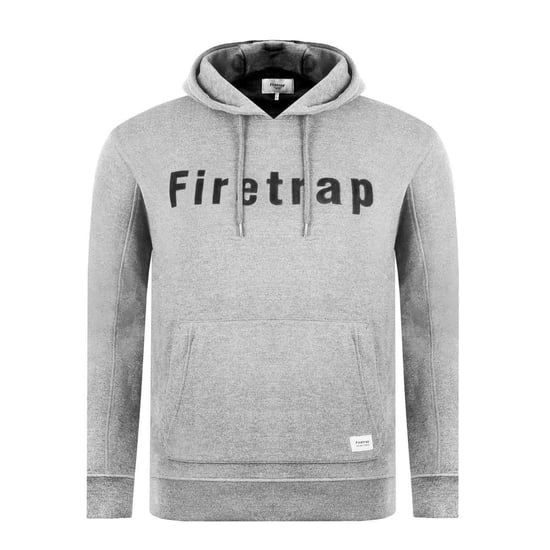 Firetrap Mens Graphic Fleece Hoodie (Grey Marl) - Image 2
