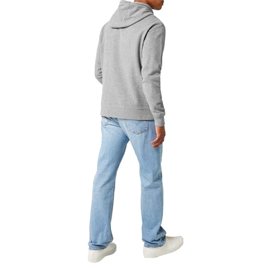 Firetrap Mens Graphic Fleece Hoodie (Grey Marl) - Image 5
