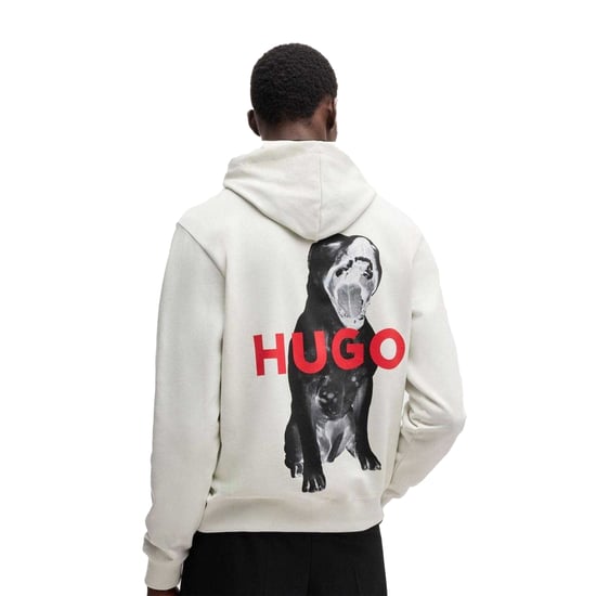 Hugo Mens Dartchon Bulldog Hooded Relaxed Fit Hoodie (Natural) - Image 2