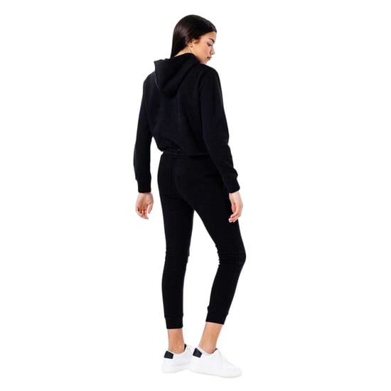 Hype Womens/Ladies Script Cropped Hoodie And Joggers Set (Black) - Image 2