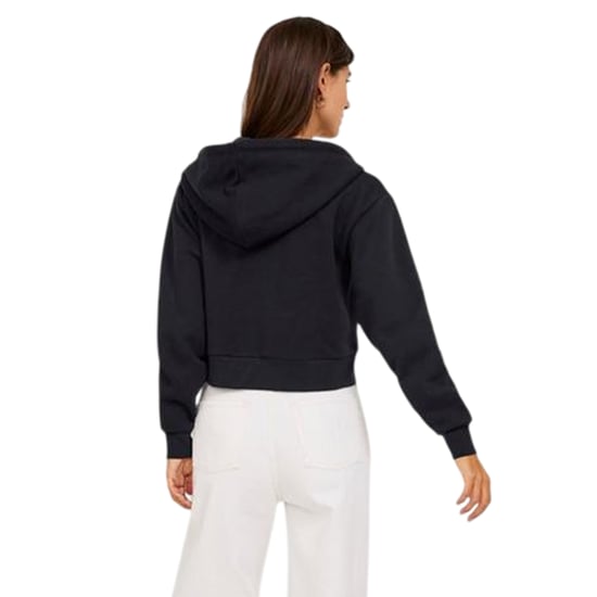 JJXX Abbie – avslappnad hoodie med huva och genomgående dragkedja för damer (Svart) - Image 3