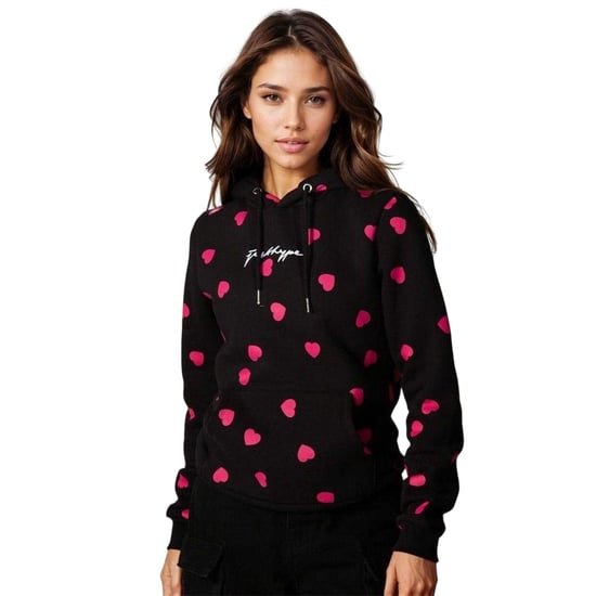Hype Dames/dames Hart Hoodie (Zwart) - Image 2