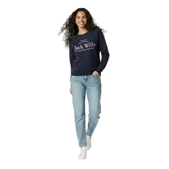 Jack Wills Dames/Dames Hunston Grafisch Sweatshirt met Ronde Hals (Marine) - Image 4