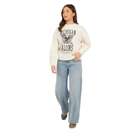 Brave Soul Dames/Dames Wild & Free Sweatshirt (Beige) - Image 3