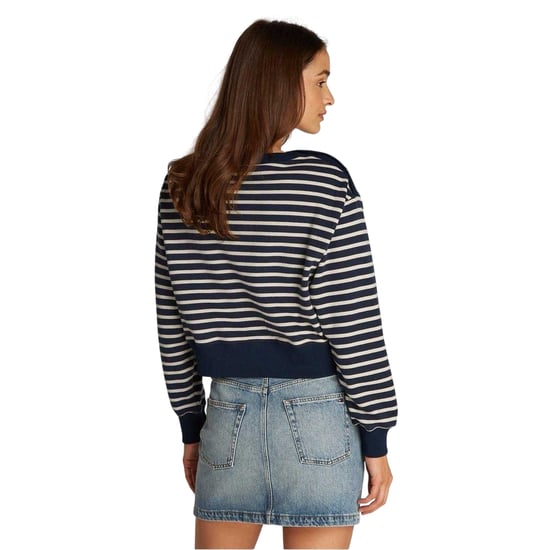 Tommy Hilfiger Dames/Dames Gestreept Boothals Regular Sweatshirt (Zwart, Wit) - Image 2