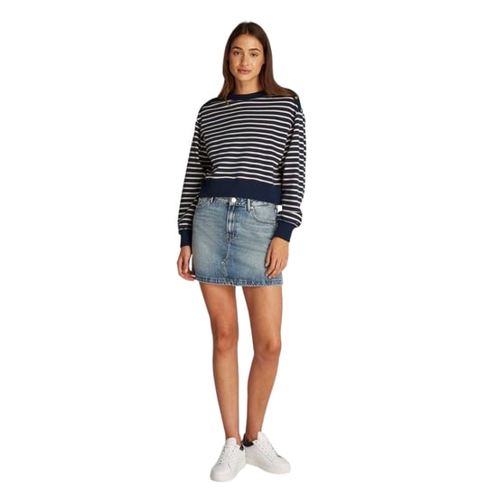Tommy Hilfiger Dames/Dames Gestreept Boothals Regular Sweatshirt (Zwart, Wit) - Image 4