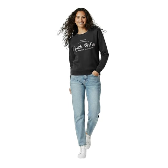Jack Wills Dames/Dames Hunston Grafisch Sweatshirt met Ronde Hals (Zwart) - Image 5