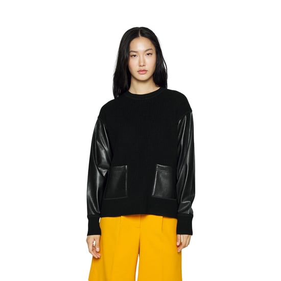 Boss Fanalian-sweatshirt van kunstleer voor dames (Zwart) - Image 3