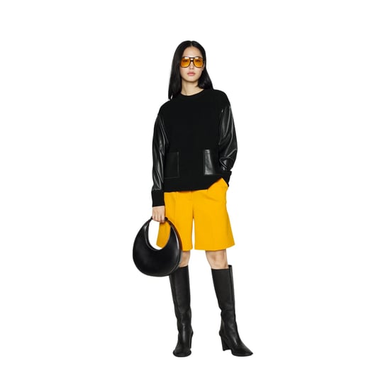 Boss Fanalian-sweatshirt van kunstleer voor dames (Zwart) - Image 4