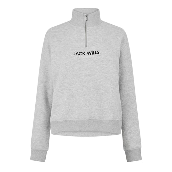 Jack Wills Dames/Dames Honeylane Sweatshirt met halve rits (Grijze Mergel) - Image 2