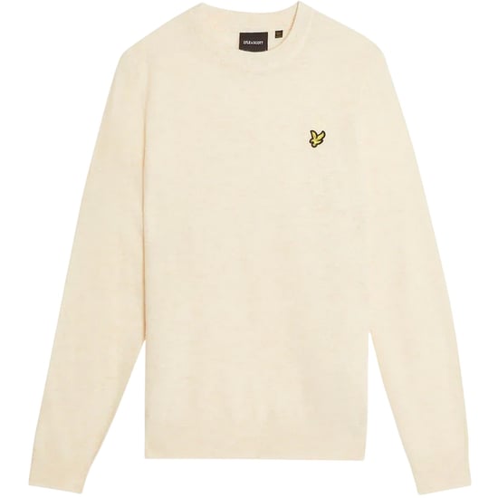Lyle & Scott Heren-trui met ronde hals en lange mouwen, voorzien van geborduurd logo (Beige Marl) - Image 2