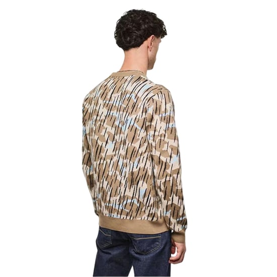 Weekend Offender Heren-sweater van gebreide camouflage (Zand) - Image 2