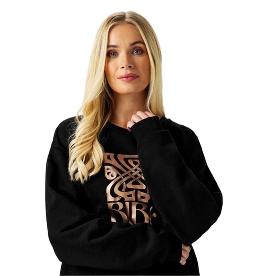 Biba Dames-sweatshirt met grafische print en relaxte pasvorm (Zwart) - Image 3