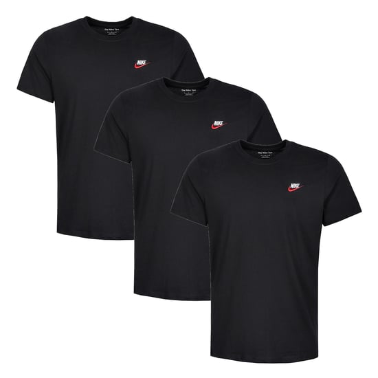3 Pack Nike Sportswear Men's Club T Shirt - Black - Image 1