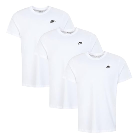3 Pack Nike Sportswear Men's Club T Shirt - White - Image 1