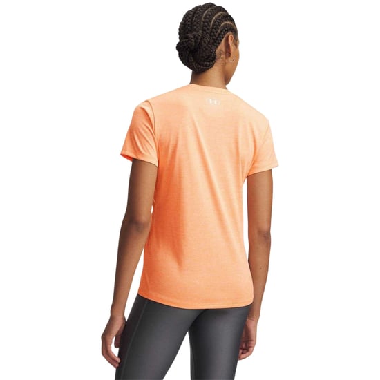 Under Armour T-shirt met gedraaide V-hals en losse pasvorm voor dames (Oranje) - Image 2