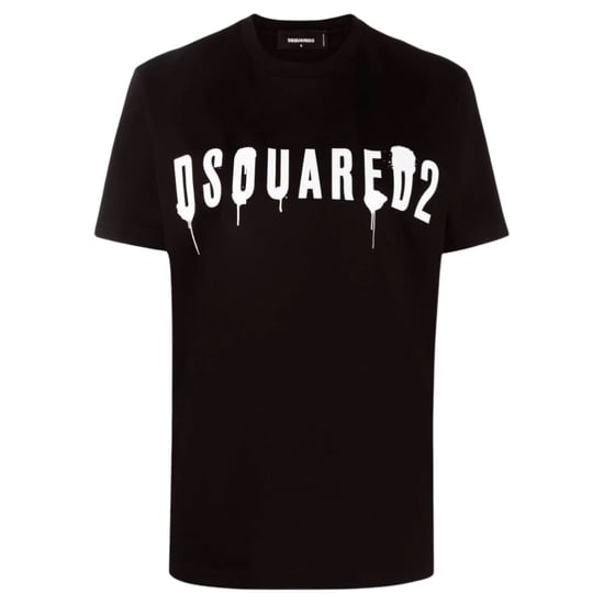 Dsquared2 Dripping Spray Logo Black T-shirt - Image 1