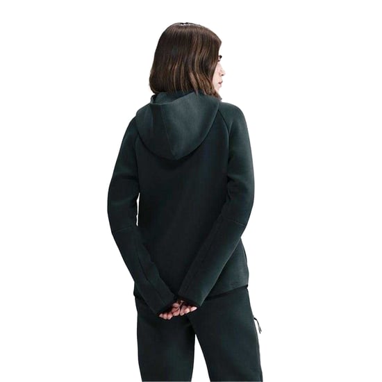 Nike Windrunner-fleecehoodie met doorlopende rits voor dames (Zeewier/Zwart) - Image 3