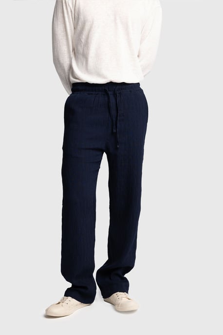 Texturerade Regular Fit Byxor med Dragsko i Midjan - Image 5