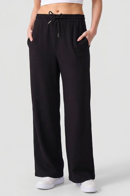 Mid-waist palazzo broek met koordjes - Image 2
