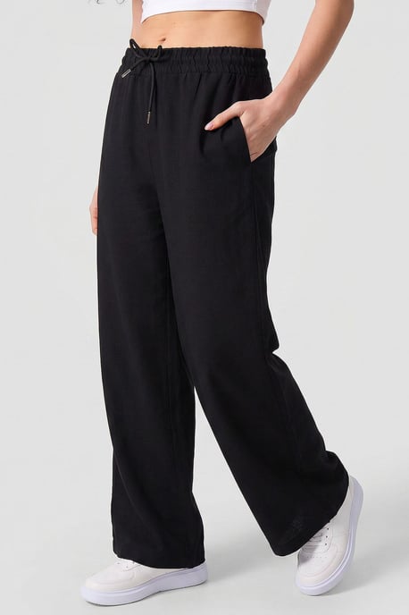 Mid-waist palazzo broek met koordjes - Image 4