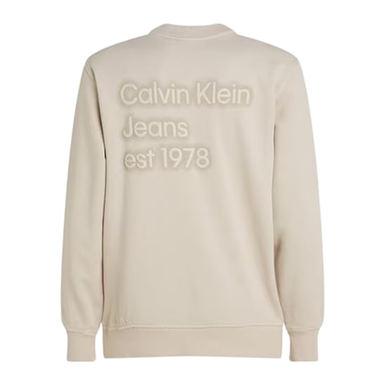 Calvin Klein Heren Puff Print Katoenmix Sweatshirt met Opdruk (Maanstraal) - Image 2